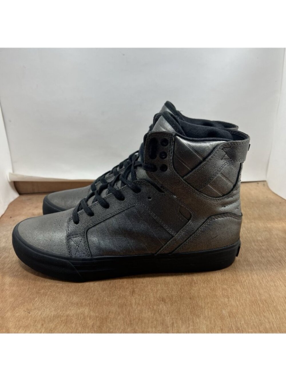 Supra Muska 001 Skytop Gray High Top Lace Up Skate Shoes Men Size 10.5 - Picture 3 of 8
